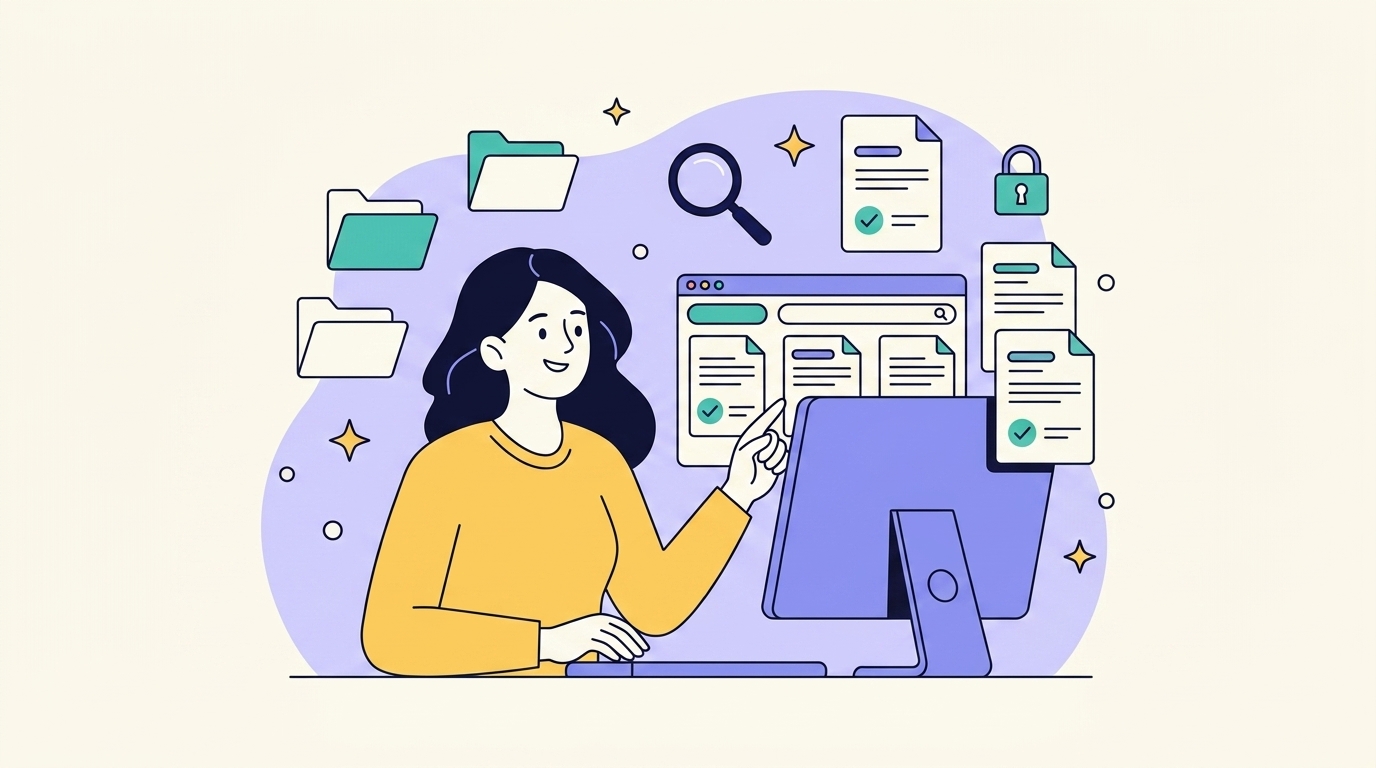 Document management system enterprise filing illustration